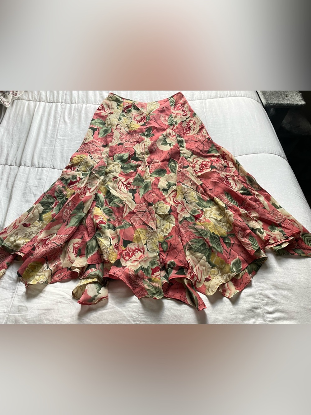 Vintage Coldwater Creek Pink Asymmetric Hem Midi Maxi Skirt Small Romantic Fairy